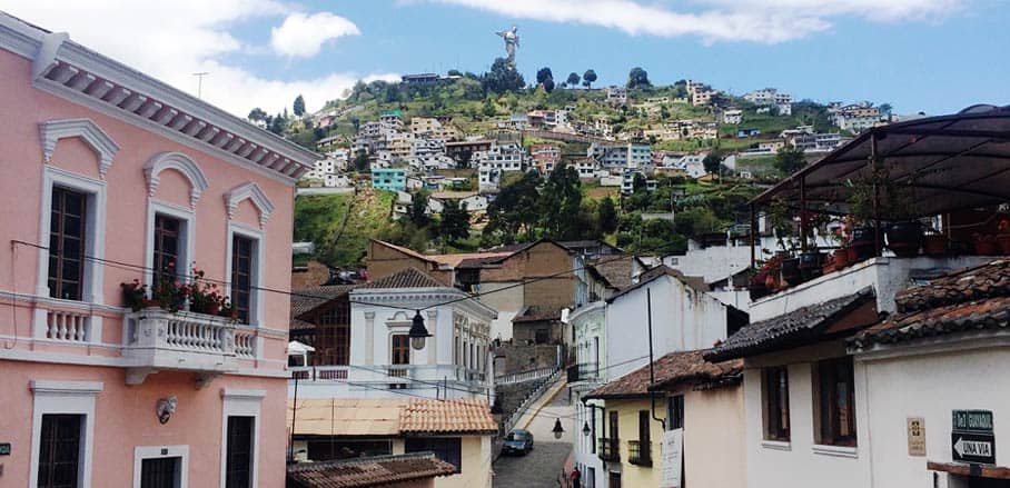View of El Panecillo from the old town of Quito © Greta Hofmann