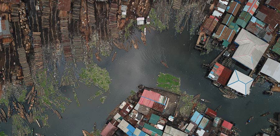 Drone shot of villlage of Makoko © CodeForAfrica