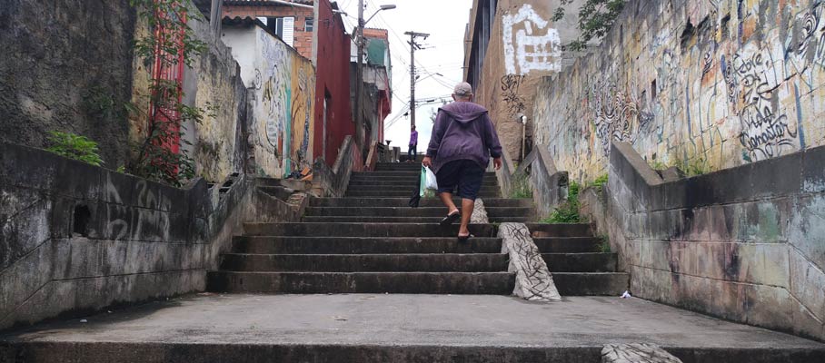 Stairs on a street in Sao Paulo, Brazil
