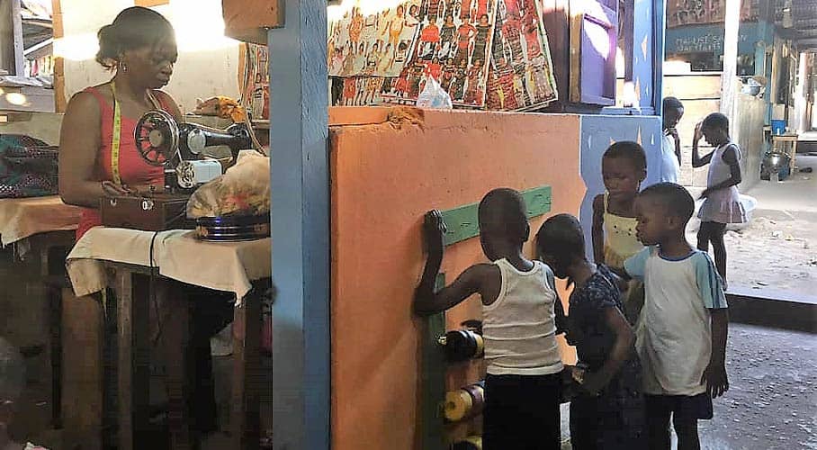 Markets turned into play spaces in Accra