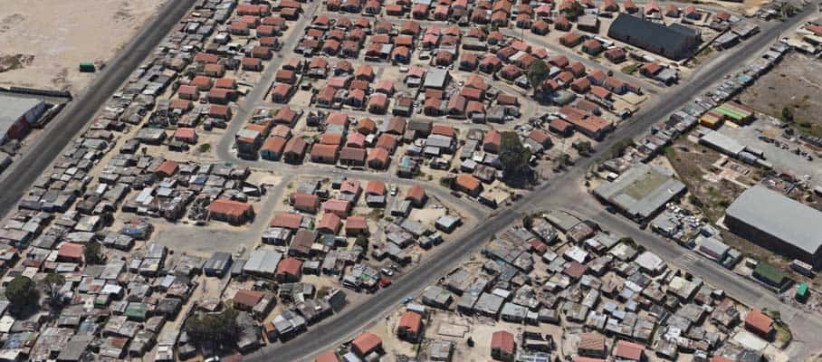 Out-blocking is designed to upgrade informal settlements like this one in Cape Town.