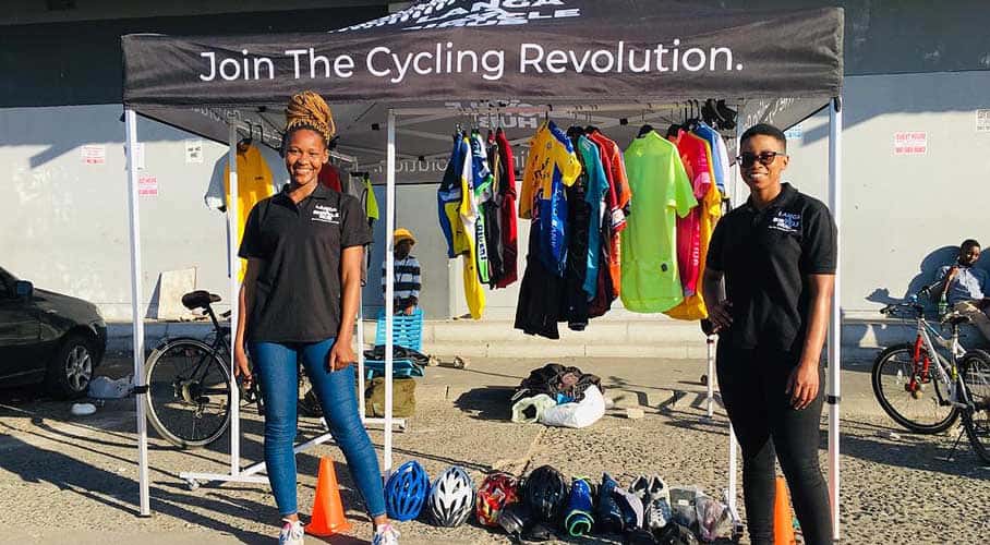 "Join the Cycling Revolution" is Langa Bicycle Hub's slogan