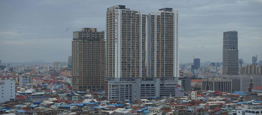 The city of Phnom Penh tends to build expensive condominiums instead of affordable housing units.