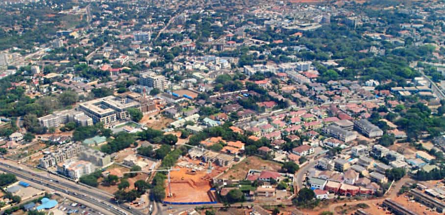 A landscape picture of Accra, Ghana