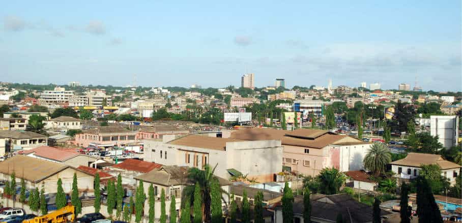 Aerial view of Accra