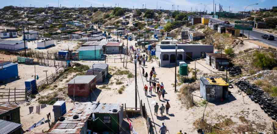 Aerial view of informal settlement