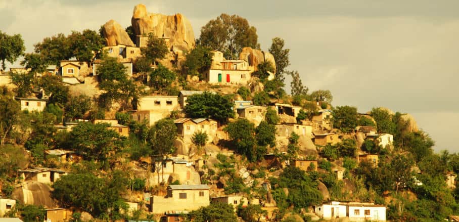 View of Bugando Hill slum in Tanzania